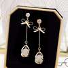 Silver needle from pearl, earrings, capacious universal jewelry, silver 925 sample, city style