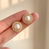 Asymmetrical earrings from pearl, silver 925 sample, simple and elegant design