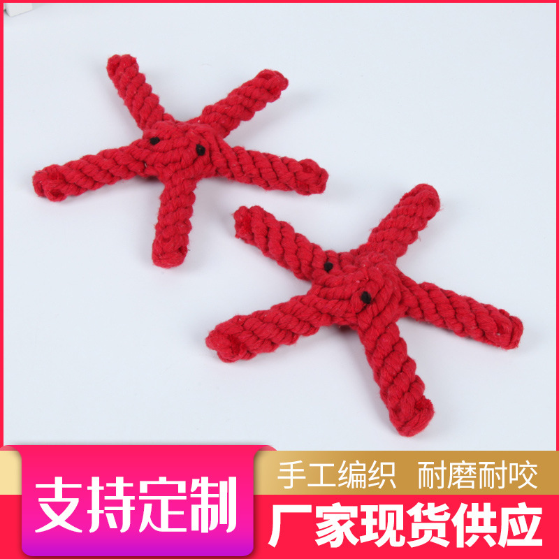 Los fabricantes suministran suministros para mascotas divertido entrenamiento del perro cuerda de algodón mordedura juguetes nueva forma de estrella de mar gato perro nudo Juguetes