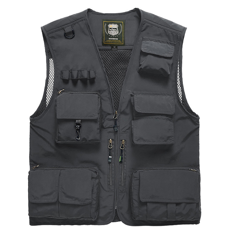 Men's Casual Vest Waterproof Quick-Drying Outdoor Travel Photography Multi-Pocket Vest Middle-Aged and Elderly Waistcoat Vest Manufacturer Men's Casual Vest Waterproof Quick-Drying Outdoor Travel Photography Multi-Pocket Vest Middle-Aged and Elderly Waistcoat Vest Manufacturer