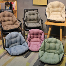 四季通用亞麻全包圍坐墊辦公室護腰坐墊靠墊一體電腦椅墊加厚防滑