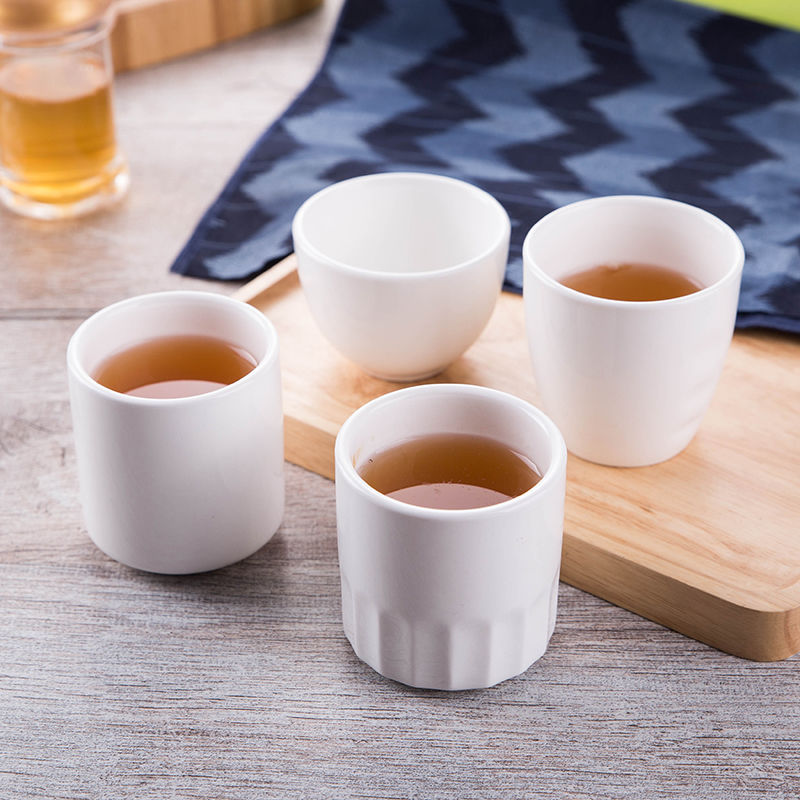 Tea Cup Pure White Ceramic Cup Hotel Set Table Morning Tea House Cup Restaurant Restaurant Cup Mouth Cup Catering Cup