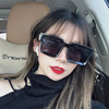 Retro square fashionable sunglasses, glasses solar-powered, European style, internet celebrity, fitted