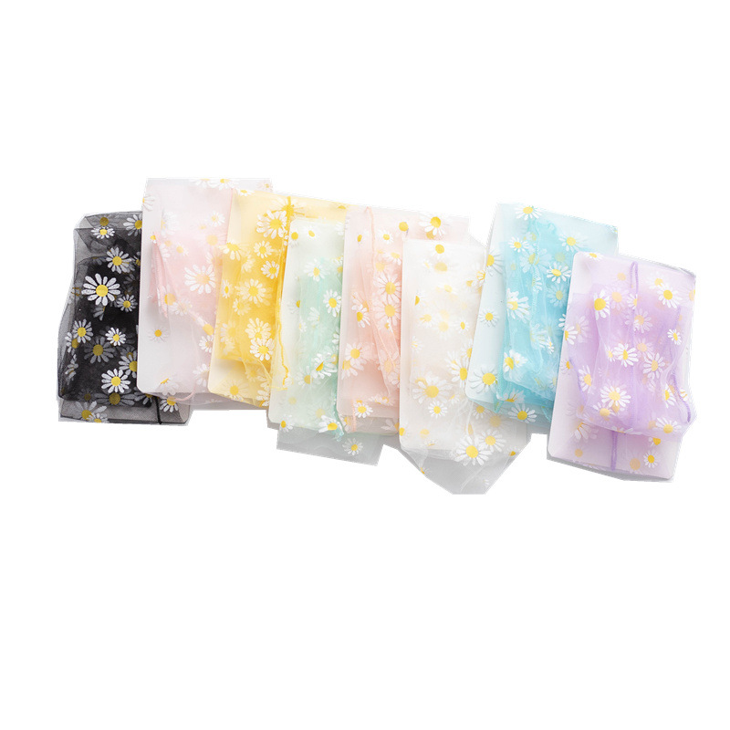 Primavera y verano japonés nueva pila calcetines Daisy transparente malla delgada transpirable crisantemo encaje hadas Calcetines