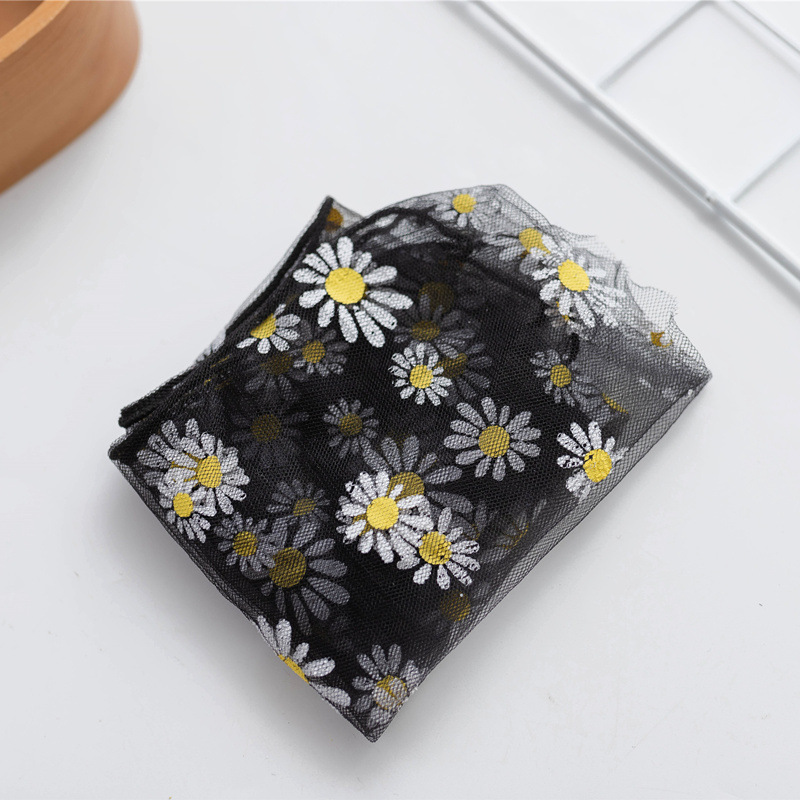 Primavera y verano japonés nueva pila calcetines Daisy transparente malla delgada transpirable crisantemo encaje hadas Calcetines