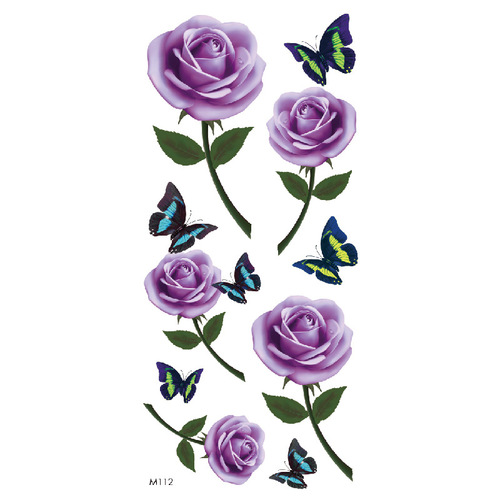 Eagle tattoo sticker, animal, flower, snake, text tattoo sticker, color printing, black and white, supply