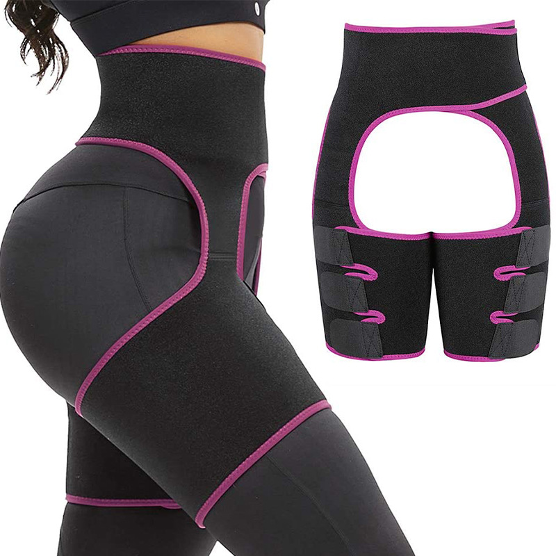 Three-in-One Belt Waist and Thigh Trimmer Waist Trainer Hip Lifting Shaper Hip Zipper Belt