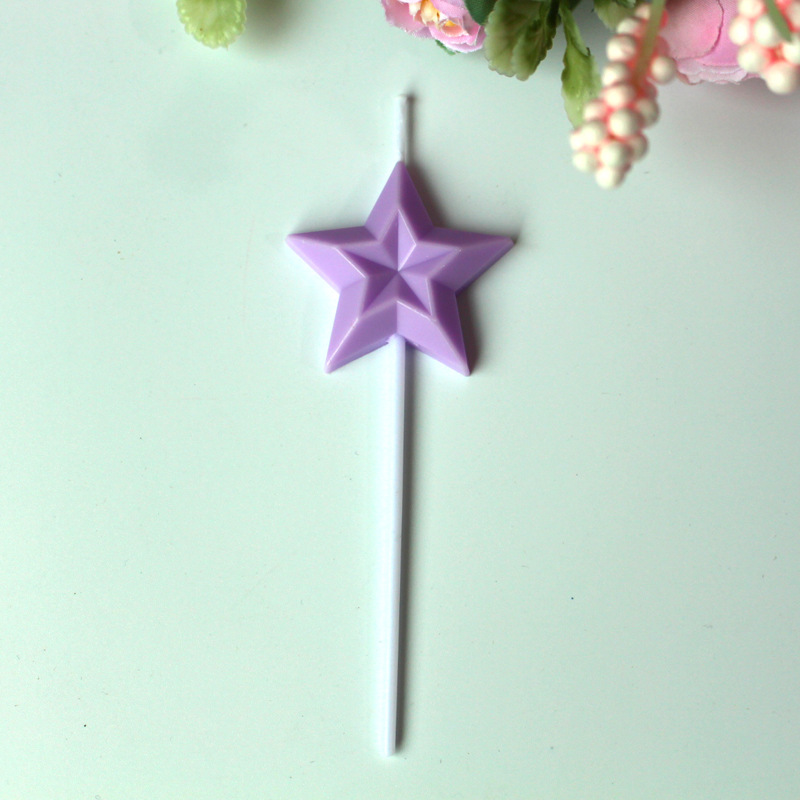 Vela de cumpleaños romántica para el amante Día de la madre Diamante de color Amor Macaron Decoración de color Cake sin humo Vela