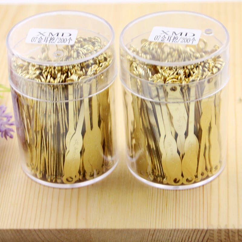 1 yuan shop all metal ear pick ear pick ear pick ear pick ear cleaner with keyhole Golden Ear pick small gift