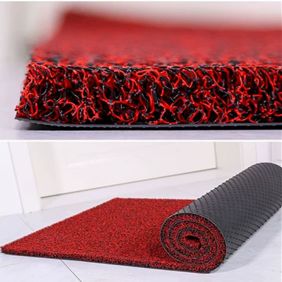 Factory Direct Sales Plastic Wire Loop Floor Mats, Car Floor Mats, Free Cutting, Thickeneding and Encryption, 20mm Universal Large Roll Material (Car Carpet) - 129m-black-red