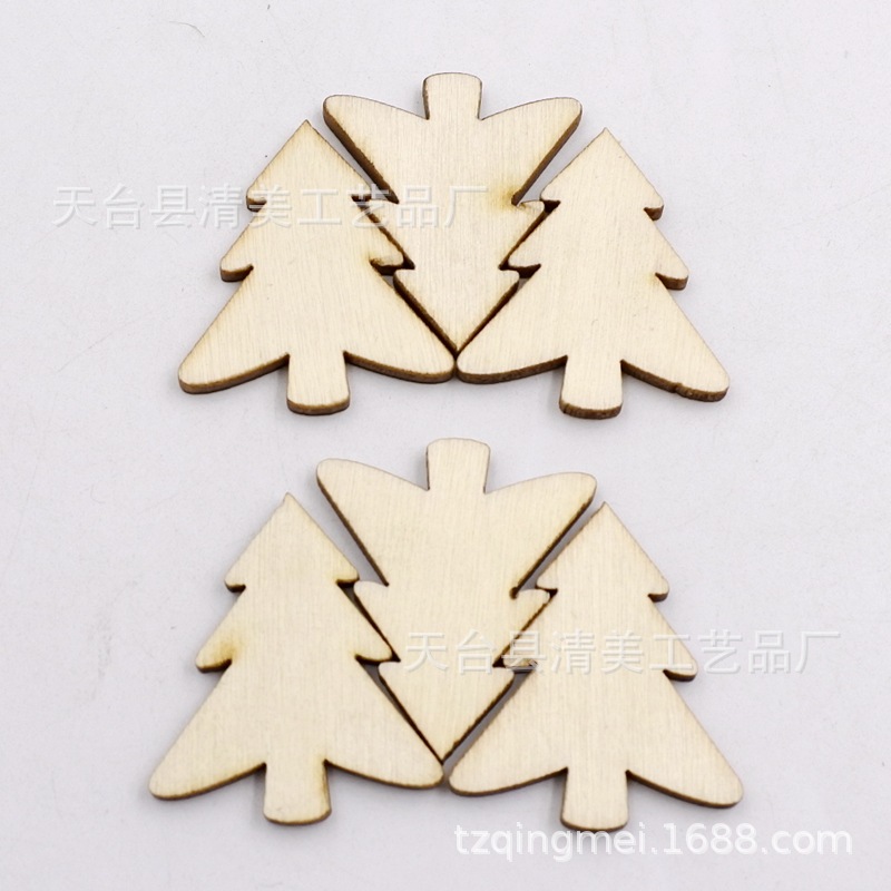 22*32mm tronco árbol de Navidad decoración de madera para niños parche hecho a mano 50 piezas en un paquete