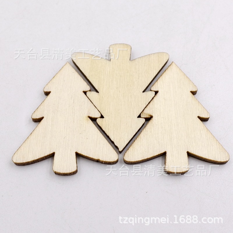 22*32mm tronco árbol de Navidad decoración de madera para niños parche hecho a mano 50 piezas en un paquete