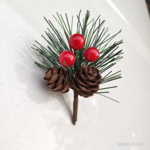 Source manufacturer Cross -border Alibaba Direct Sales 9 cm Simulation Pine Branch Pine Consequences Christmas Red Fruits