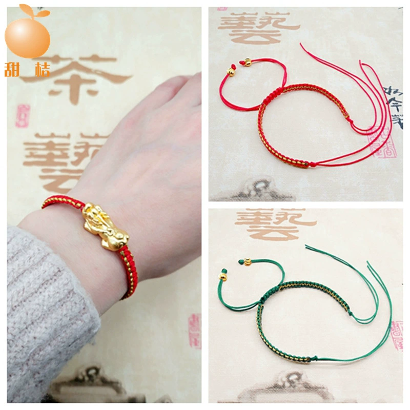 Golden accessory for men and women, pendant, woven bracelet, beads, accessories, simple and elegant design