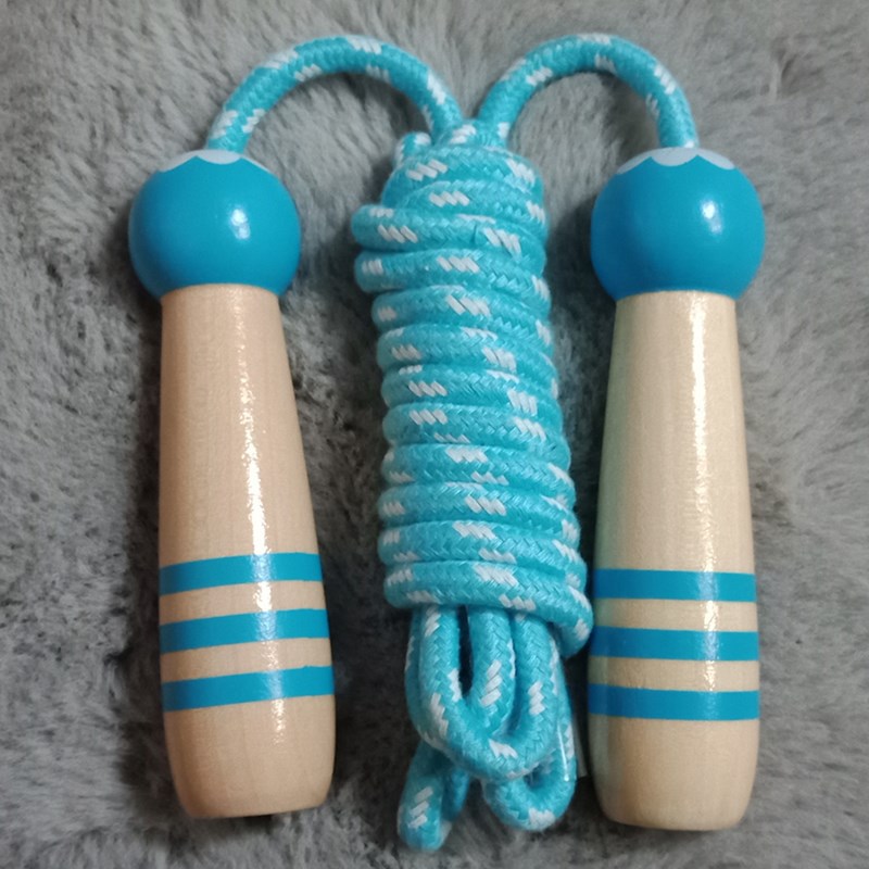 De madera de dibujos animados para niños saltar la cuerda de jardín de infantes ajustable suministros para estudiantes equipo de fitness para niños Deportes deportes al aire libre