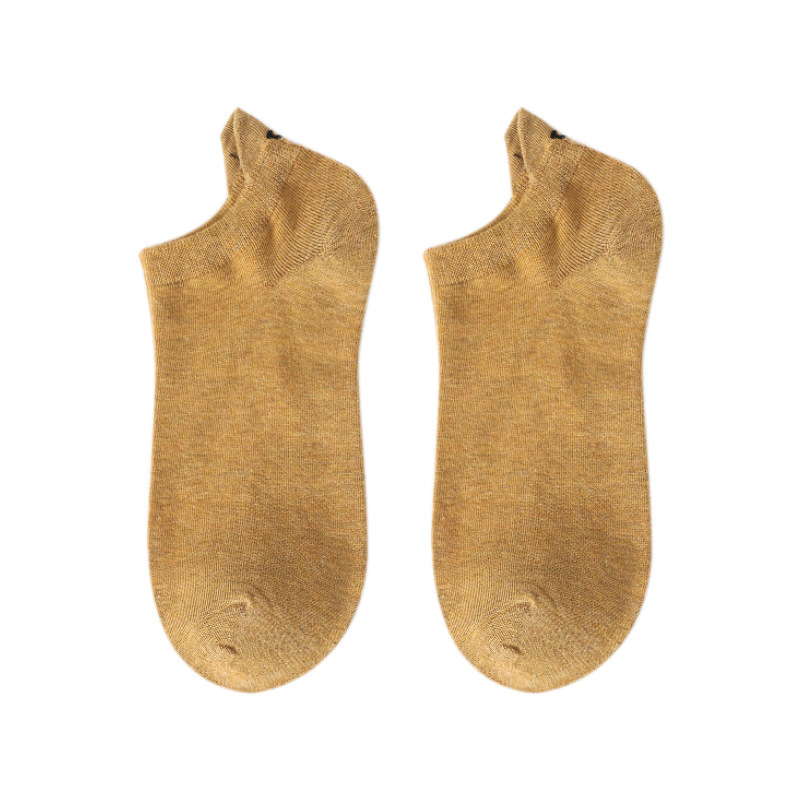 2020 nuevos calcetines de primavera y otoño personalidad japonesa y coreana talón bordado cara sonriente pareja barco Calcetines calcetines de algodón de color sólido ventas directas de fábrica