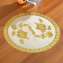 欧式西餐垫防水防烫防油烫金PVC桌布酒店家用防滑隔热垫圆形礼品