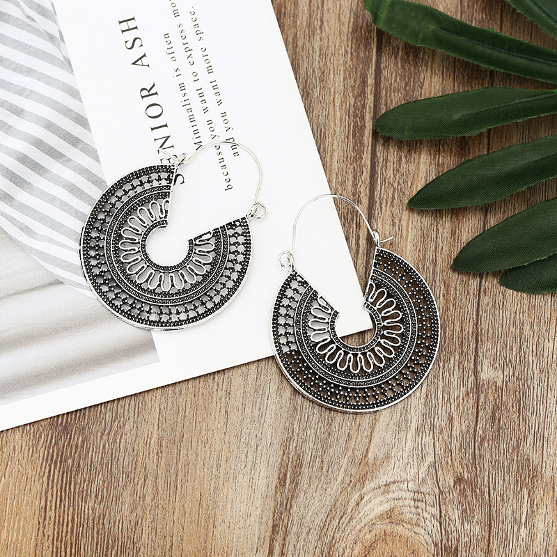 Bohemio retro hueco de metal pendientes transfronterizos e-commerce Amazon eBay joyas para mujeres
