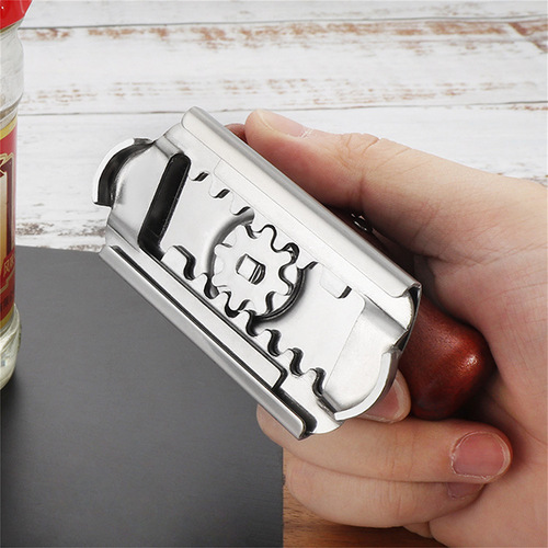 Wooden handle cap screwing device, labor-saving capping bottle opener, stainless steel capping device, Xiaobao adjustable can opener, kitchen gadget