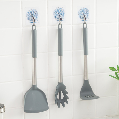 Amazon heat-resistant silicone spatula with wooden handle, cooking spatula, silicone kitchenware, spatula, egg beater, spoon, silicone kitchenware set