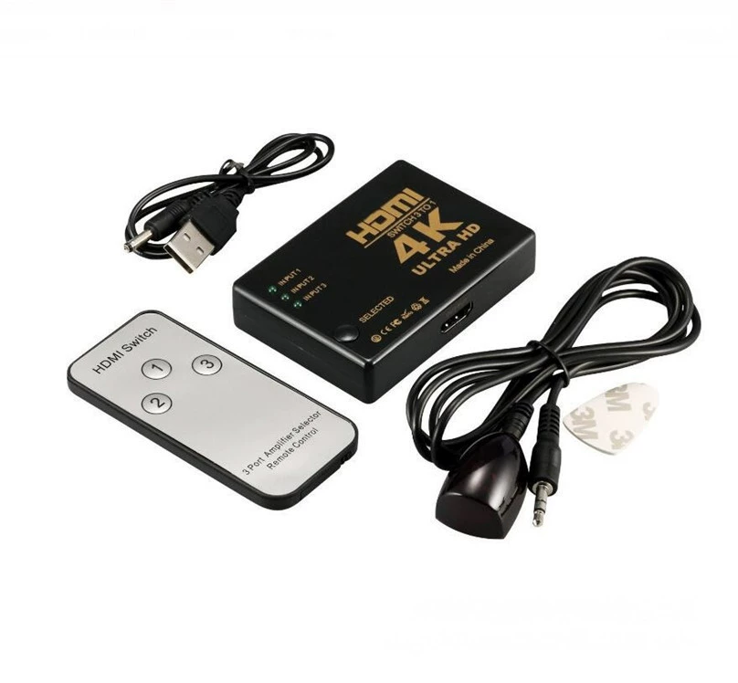 Оптовый конвертер HDMI 3 в 1 из 4K с пультом дистанционного управления инфракрасный переключатель 5