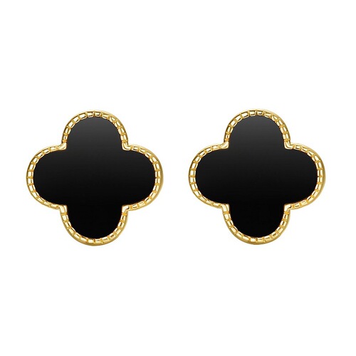 Korean cute colorful acrylic earrings high-end simple four-leaf clover earrings versatile internet celebrity INS925 silver needle for women