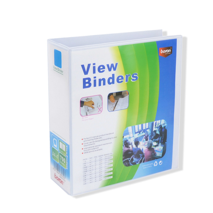 工厂批发三面插袋式A4文件夹4寸2孔D型活页夹档案夹容量资料册