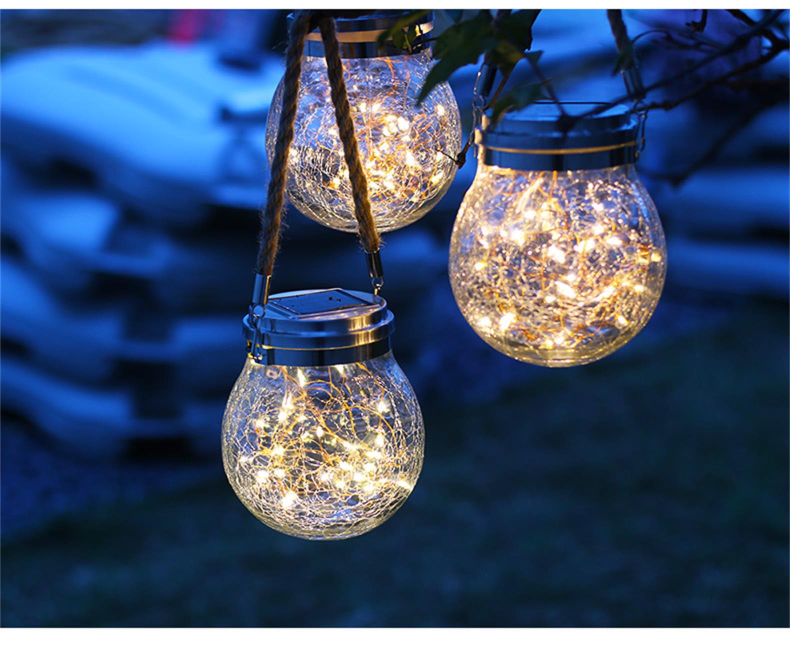 ソーラークラックガラス球灯部品屋外公園ステンレス製許灯メイソン缶装飾灯