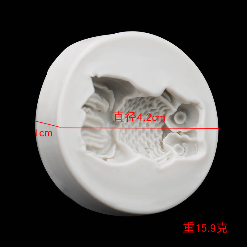 Carpa de oro fondant molde de silicona año por año Chino Goldfish molde de chocolate molde de silicona decorativo