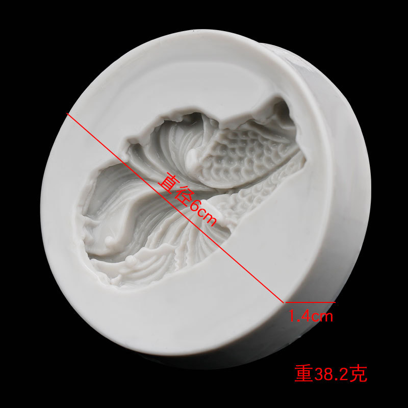 Carpa de oro fondant molde de silicona año por año Chino Goldfish molde de chocolate molde de silicona decorativo