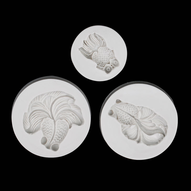 Carpa de oro fondant molde de silicona año por año Chino Goldfish molde de chocolate molde de silicona decorativo