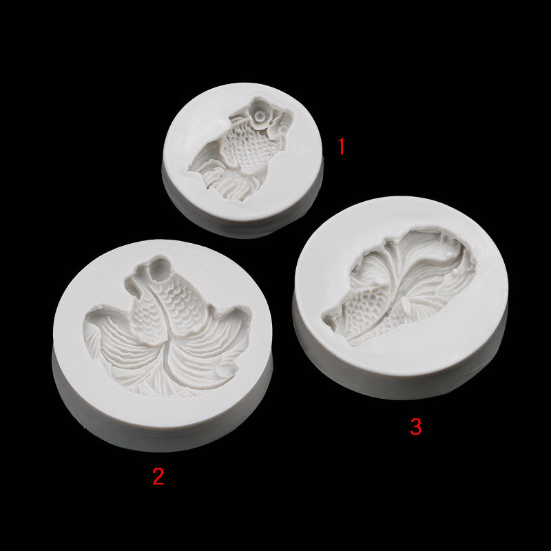 Carpa de oro fondant molde de silicona año por año Chino Goldfish molde de chocolate molde de silicona decorativo