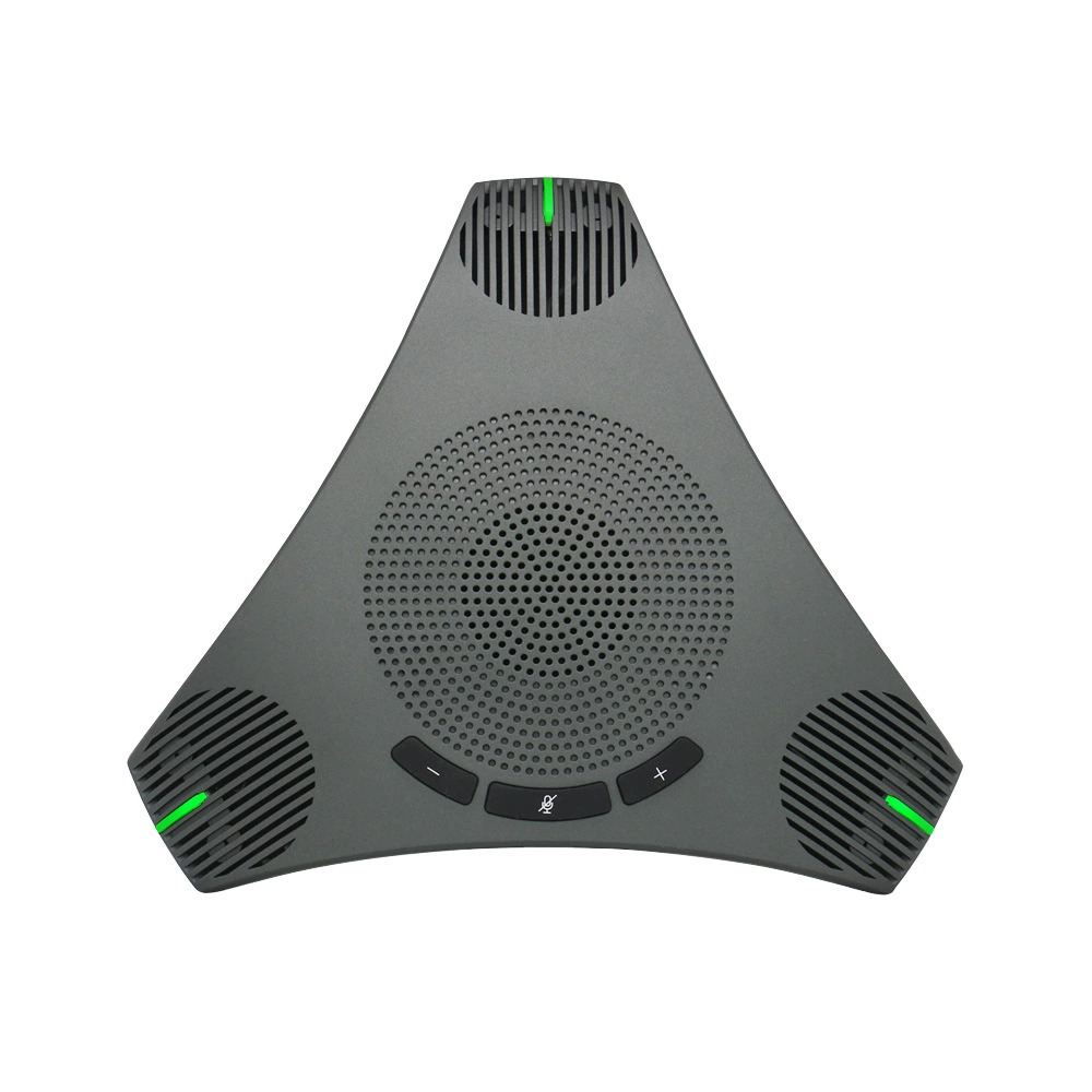 Remote video conference Microphone USB is plugged in and played with a wired array.
