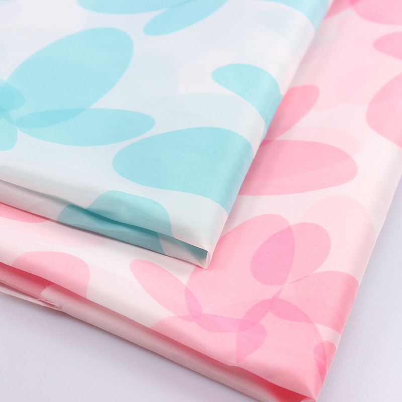 现货底布380t涤塔夫花朵印花轻薄儿童皮肤衣面料羽绒服印花面料