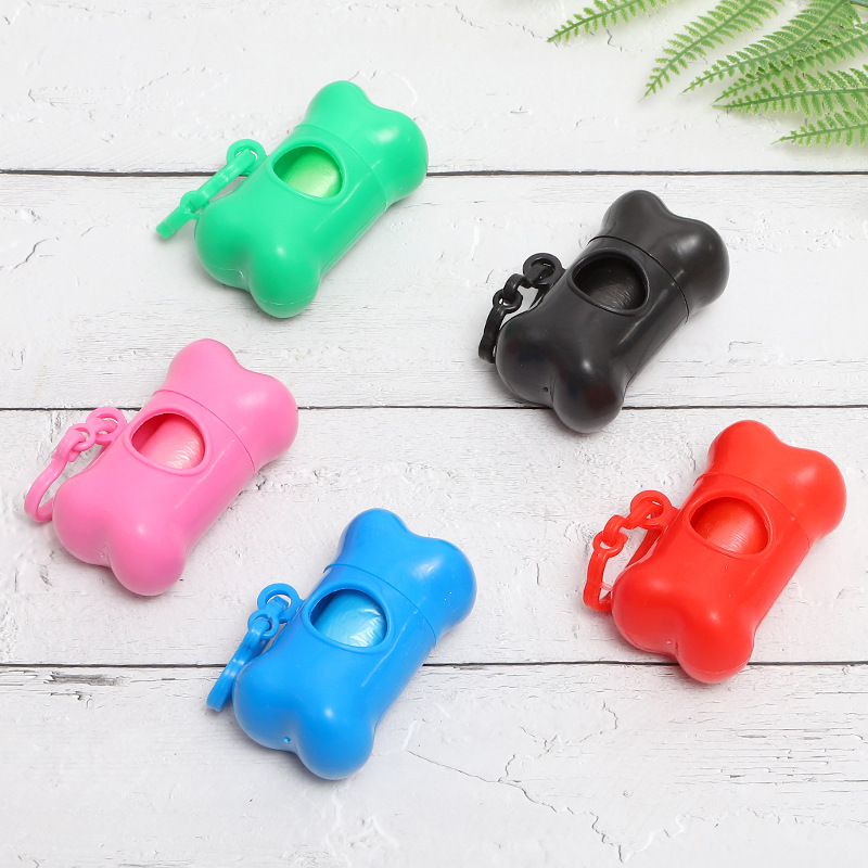 Mascota de basura de plástico hueso caja de basura bolsa de basura de distribución distribuidor mascota perro basura puede