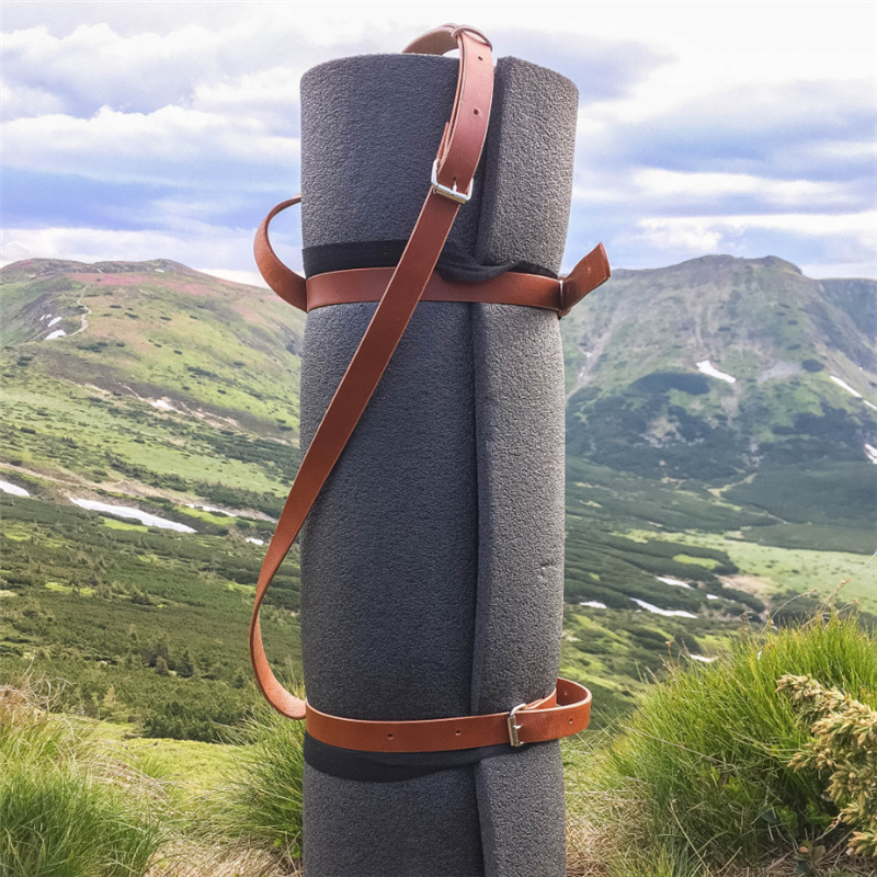 瑜伽垫皮革捆扎带 创意礼品远足踏青野餐毯绑带 野外毯子捆带