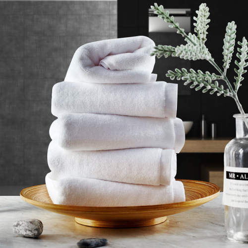 Five-star hotel B&B pure cotton towel white 32 thread cotton face towel factory direct supply logo