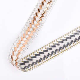 新娘腰带皮包链鞋面玻璃水钻材质手链胶条