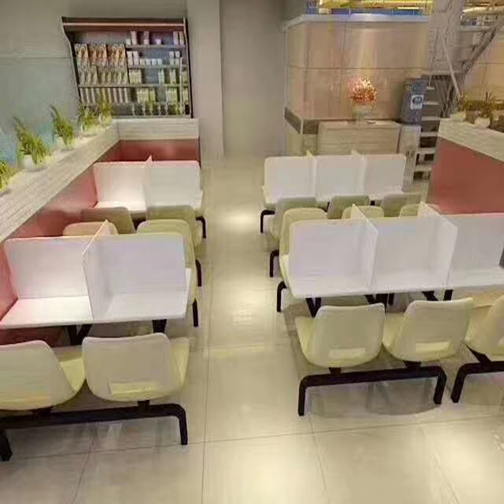 防飞沫防护餐厅隔离挡板 餐桌隔离板 食堂挡板
