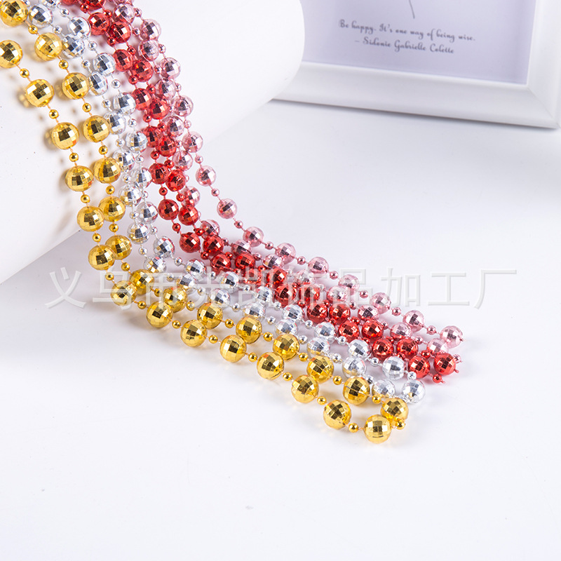 Fábrica al por mayor de Navidad Cadena de cuentas de alambre de plástico Día DE LA Independencia Navidad Halloween collar con cuentas de producto terminado