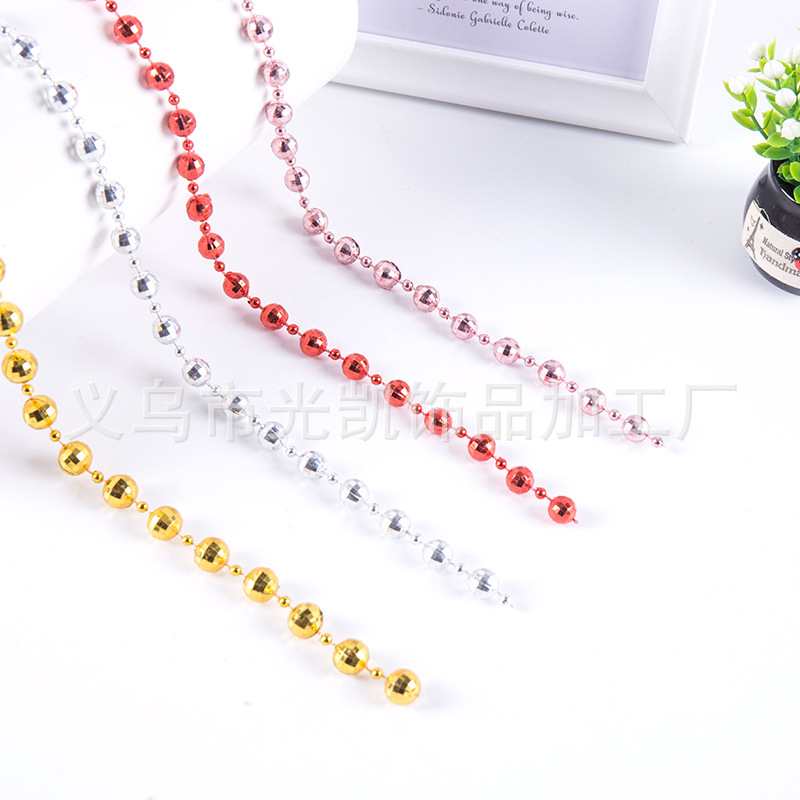 Fábrica al por mayor de Navidad Cadena de cuentas de alambre de plástico Día DE LA Independencia Navidad Halloween collar con cuentas de producto terminado