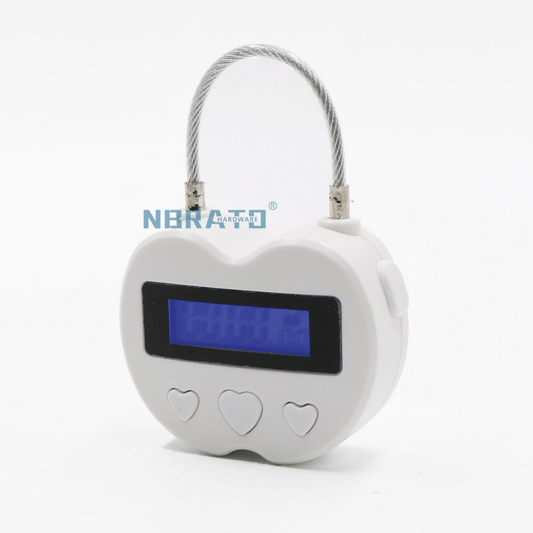 Blanco y negro de dos colores de carga USB anti-adicción doble corazón candado de Cuenta regresiva juego de sincronización inteligente cerradura electrónica