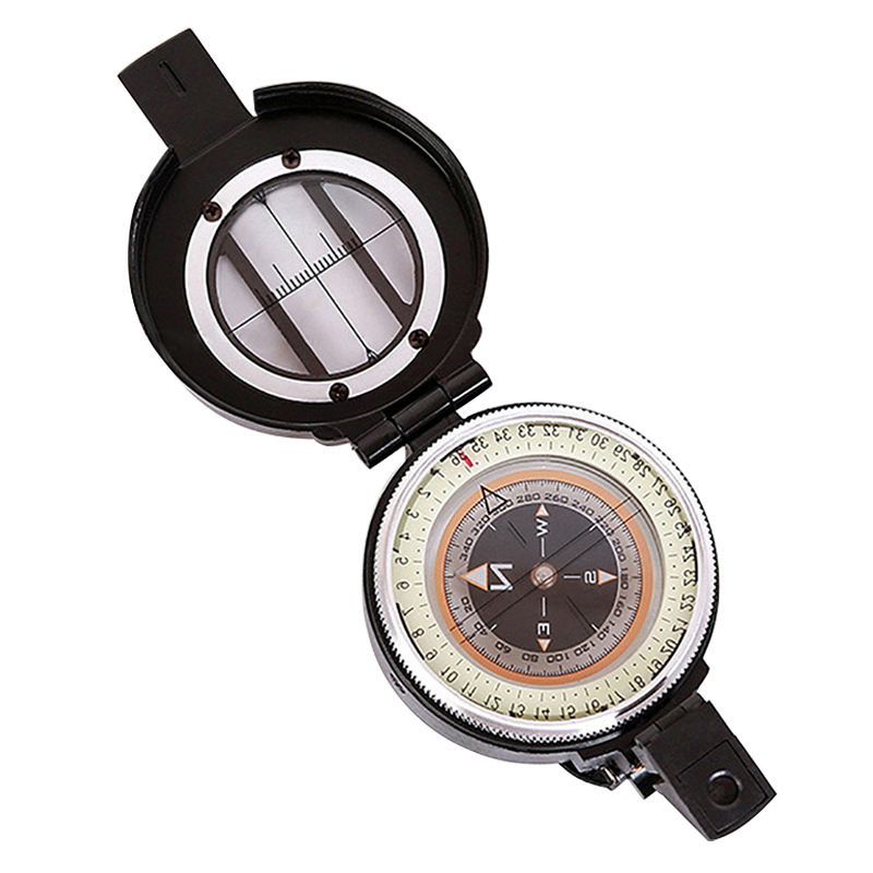 探险旅行装备指南针 金属材质便携式夜光指北针户外探险定位罗盘