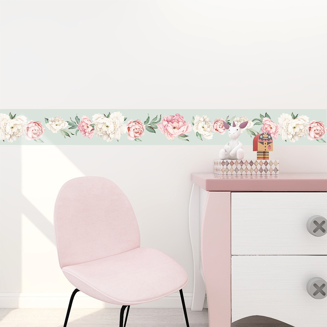 Waistline wall decal flower waist line decorative stickers anti-collision glass multi-functional home waterproof wall stickers