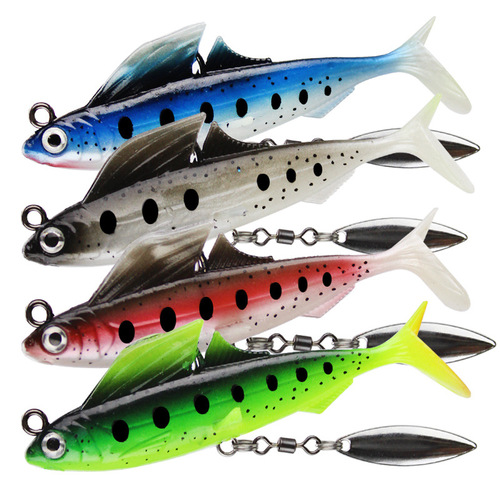 Weihe Luya fake bait package lead fish 8.5cm12.5g with sequins VMC single hook simulation soft bait soft bait wholesale