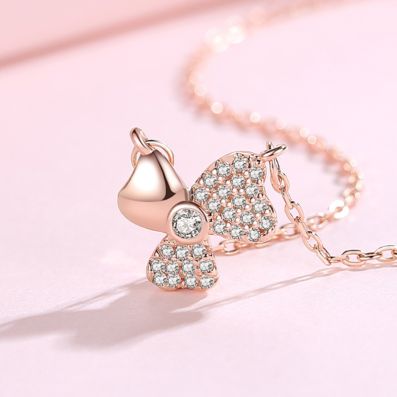 S925 plata esterlina suerte de tres pétalos collar de paja de las mujeres de estilo coreano simple cadena de clavícula ins viento frío regalo para novia