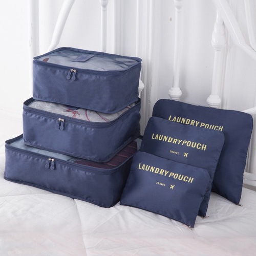 Korean Version Cross-Border Travel Set of 6 Oxford Cloth Storage Bags: Underwear and Bra Organizer Bag, Shoe Storage Bag - 6 Piece Set
