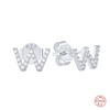 Earrings with letters, silver 925 sample, English letters, simple and elegant design