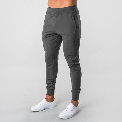 Men's Muscle Leggings, Elastic Cotton Tapered Fitness Training Running Pants for European and American Style