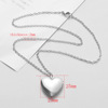 Glossy necklace stainless steel heart-shaped, mirror effect, wholesale, 45cm